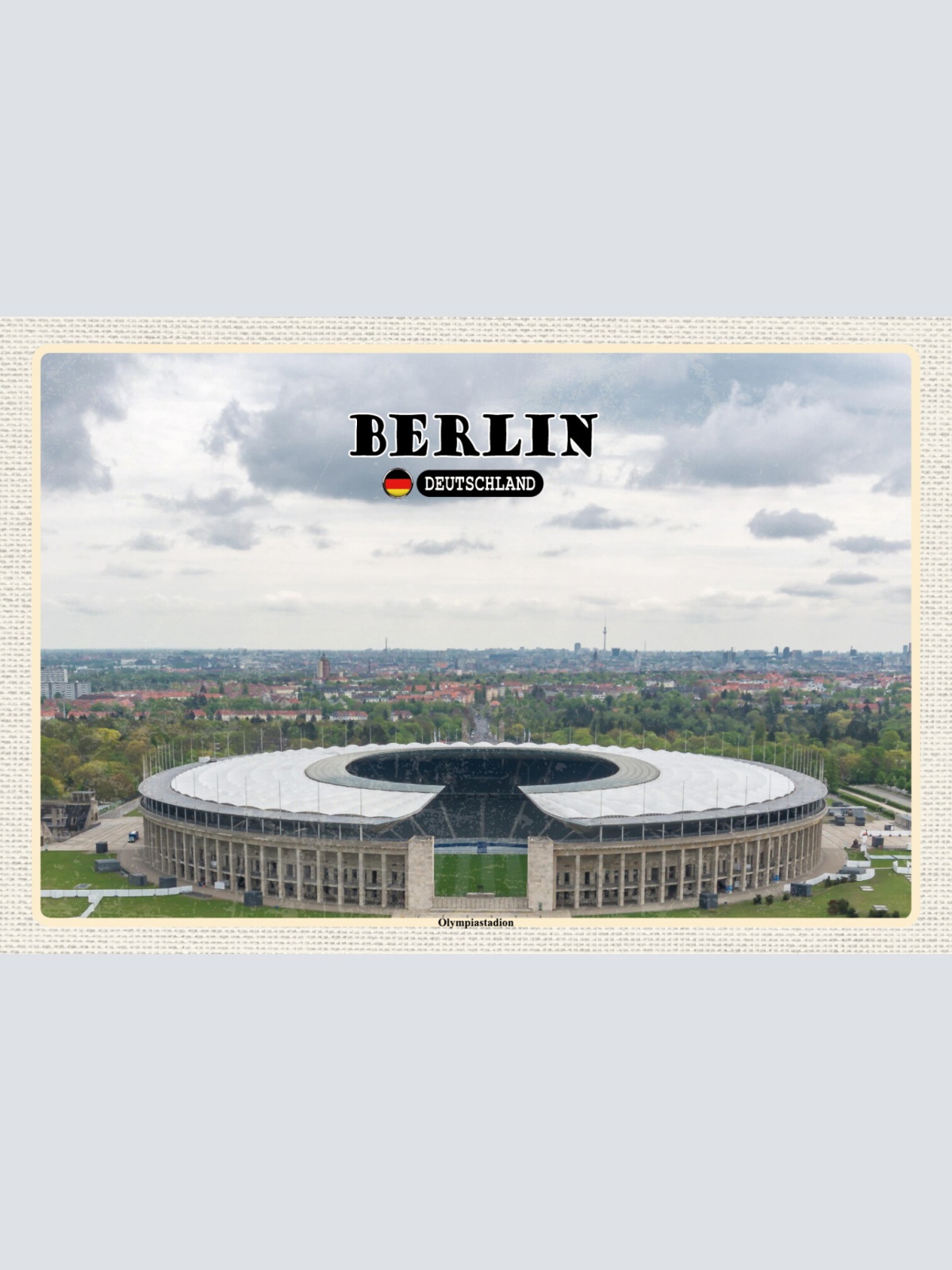 Schild Spruch Berlin Deutschland Olympiastadion JW