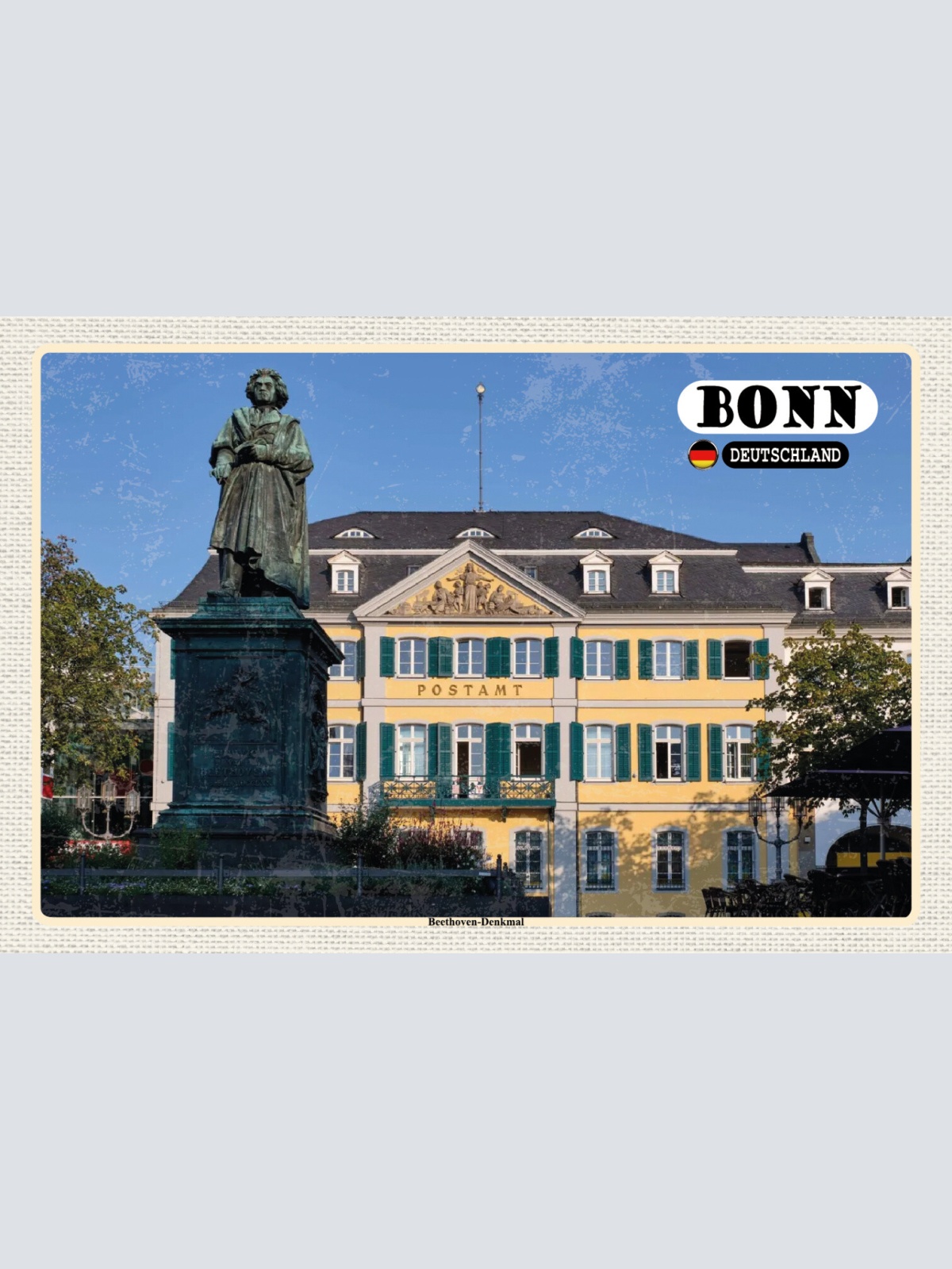 Schild Spruch Bonn Deutschland Beethoven Denkmal JW