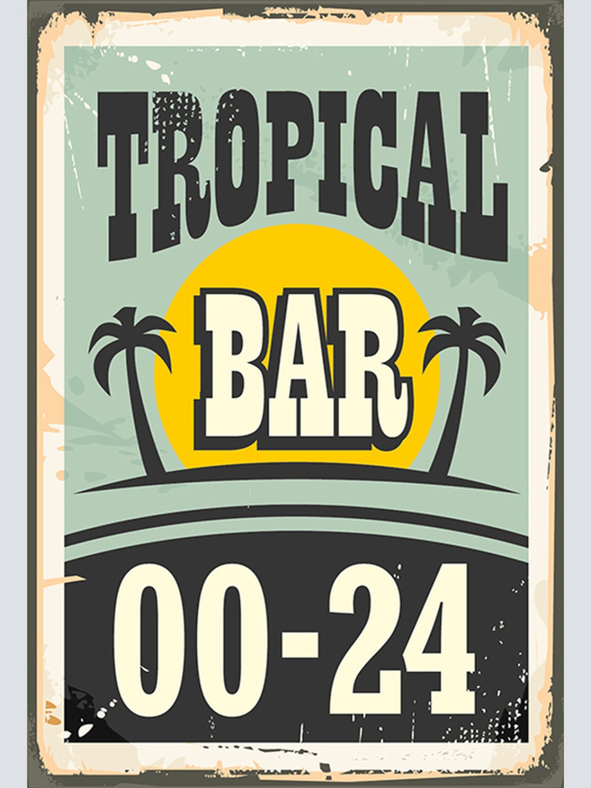 Schild Spruch Tropical Bar Tropische Bar Alkohol 00-24 Uhr Comic JW