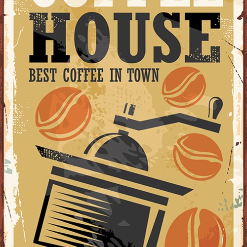 Schild Spruch Coffee House Kaffeehaus Best in Town Essen Comic JW