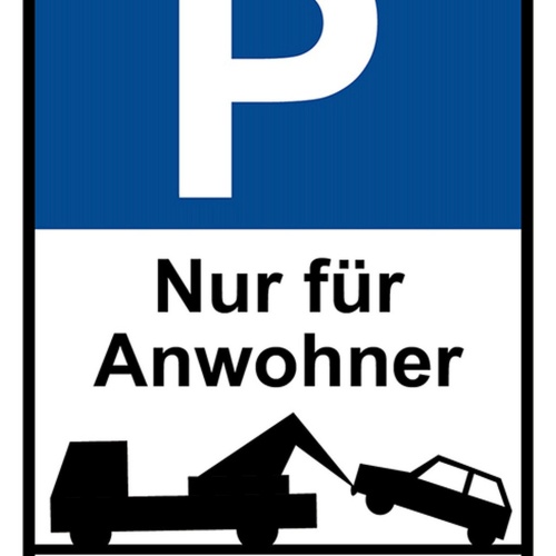 Schild Spruch Parken nur für Anwohner Widerrechtlich abgestellte Fahrzeuge JW