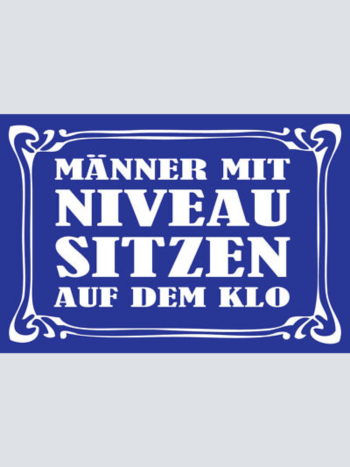 Schild Spruch Männer mit Niveau sitzen auf dem Klo Toilette JW