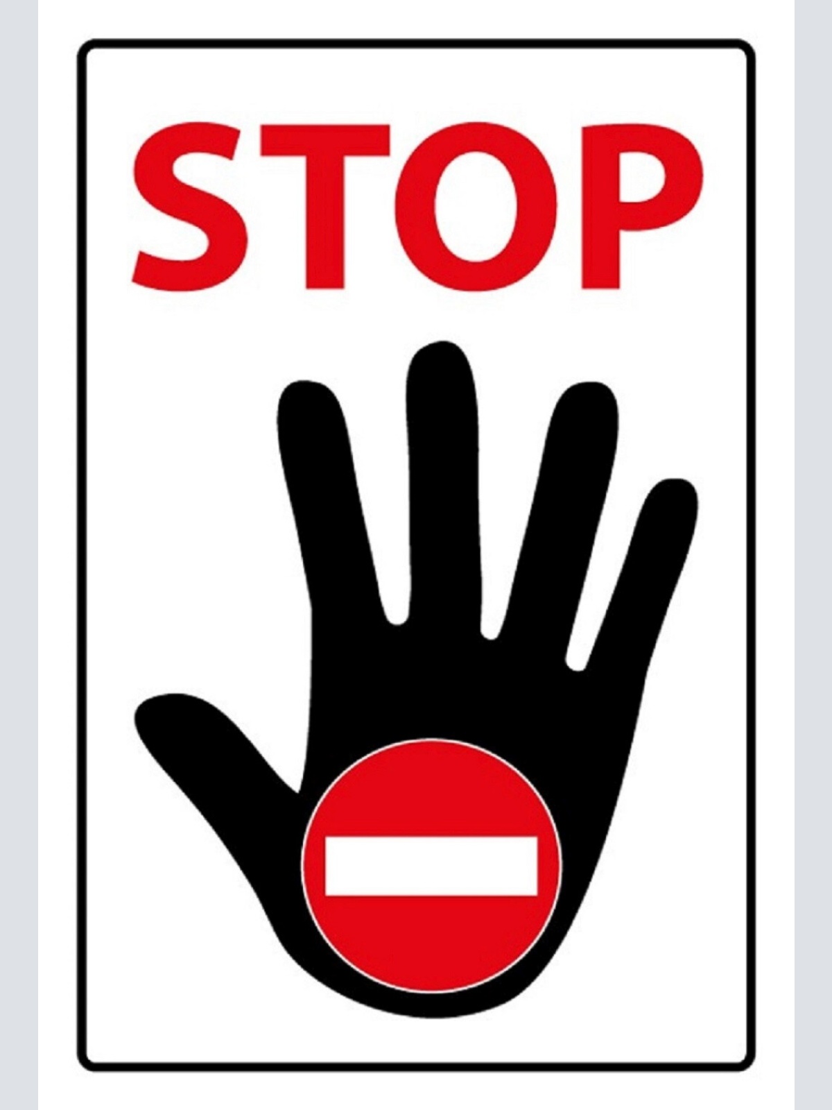 Schild Spruch Stop Einfahrt verboten Hand Achtung Warnung JW