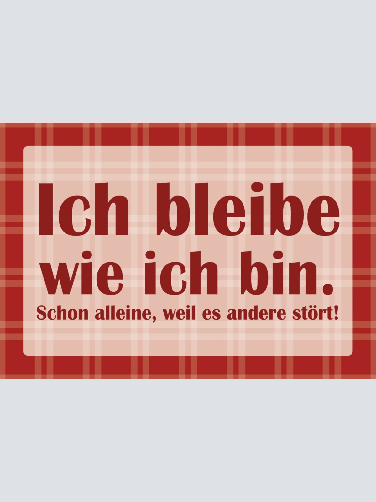 Schild Spruch Ich bleibe wie ich bin Schon weil es andere stört JW