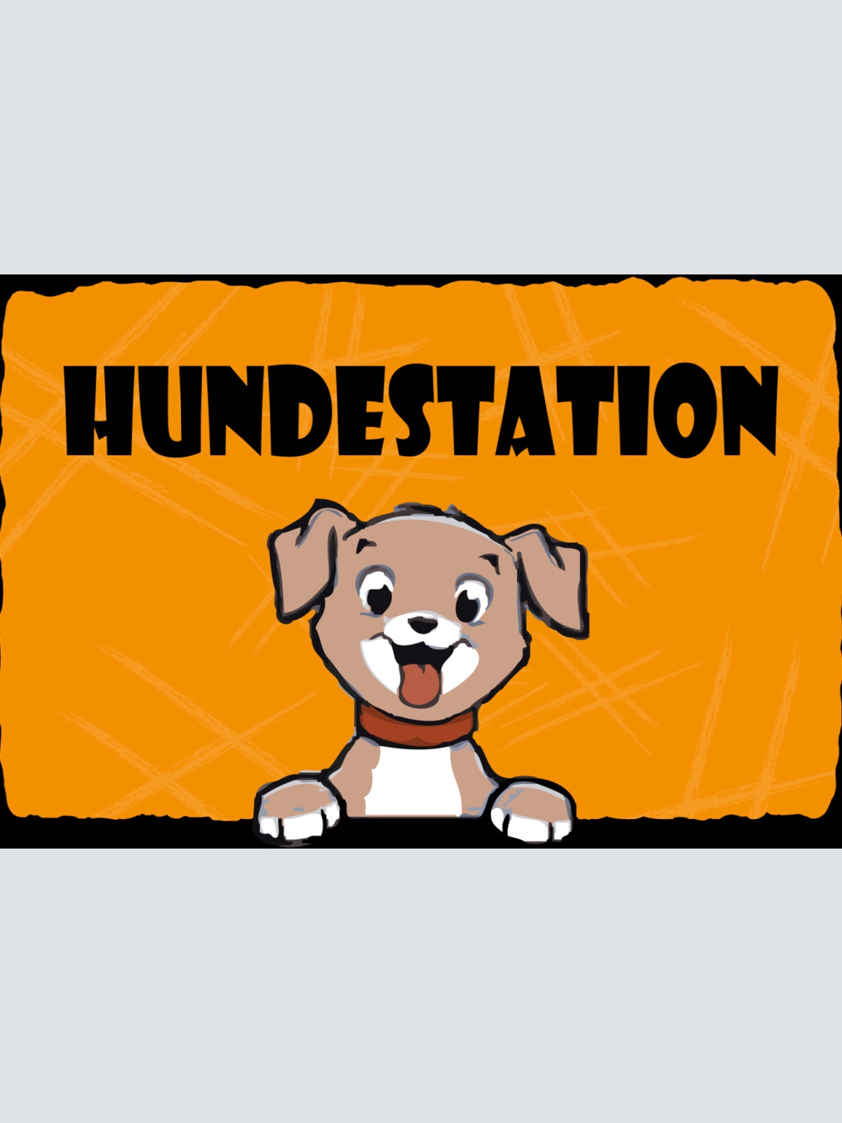 Schild Spruch Hundestation Welpe Haustier Comic JW