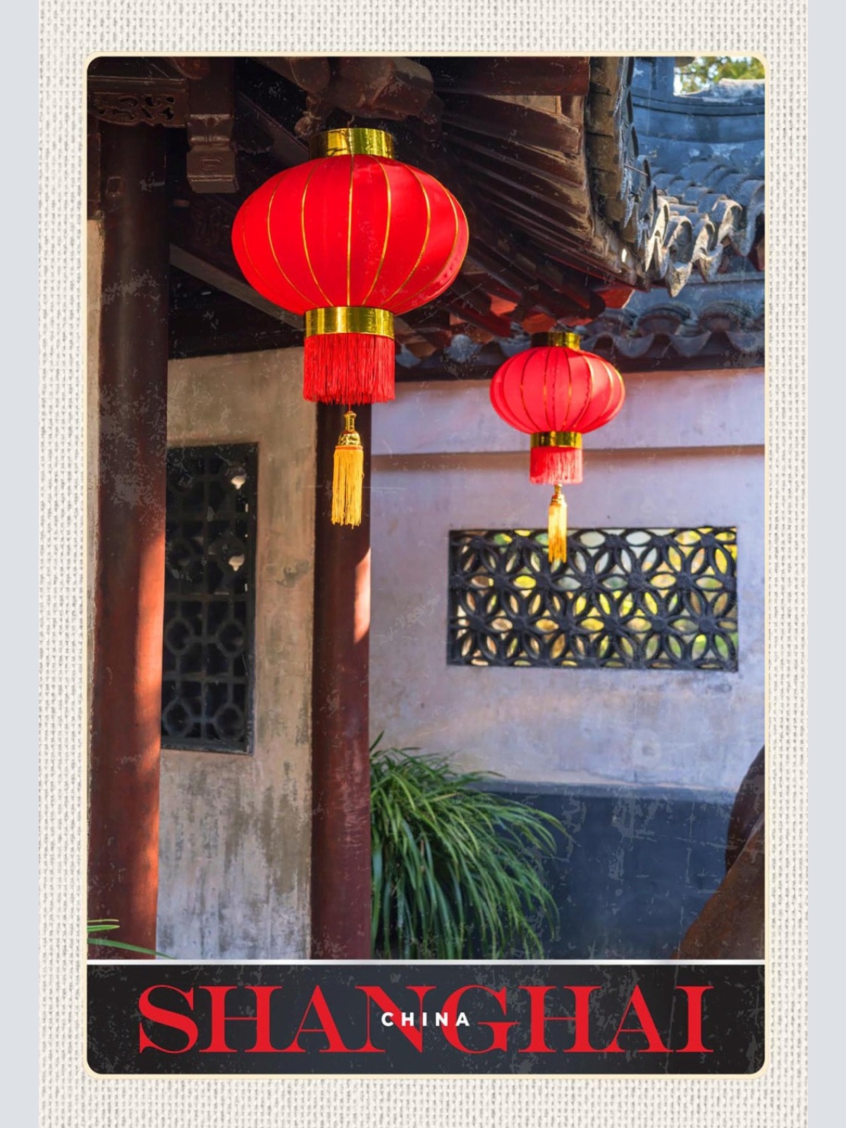 Schild Spruch Shanghai China lampions JW