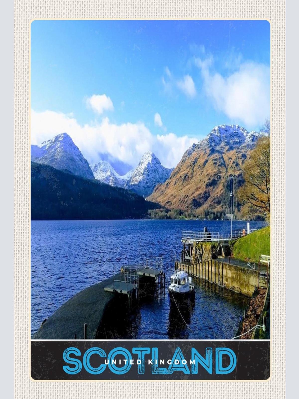 Schild Spruch Scotland Schottland United Kingdom Vereinigtes Königreich Berge JW