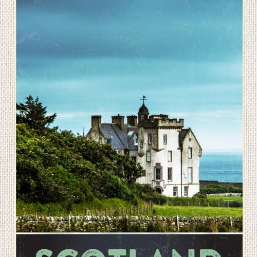 Schild Spruch Scotland Schottland Vereinigtes Königreich Villa Meer JW