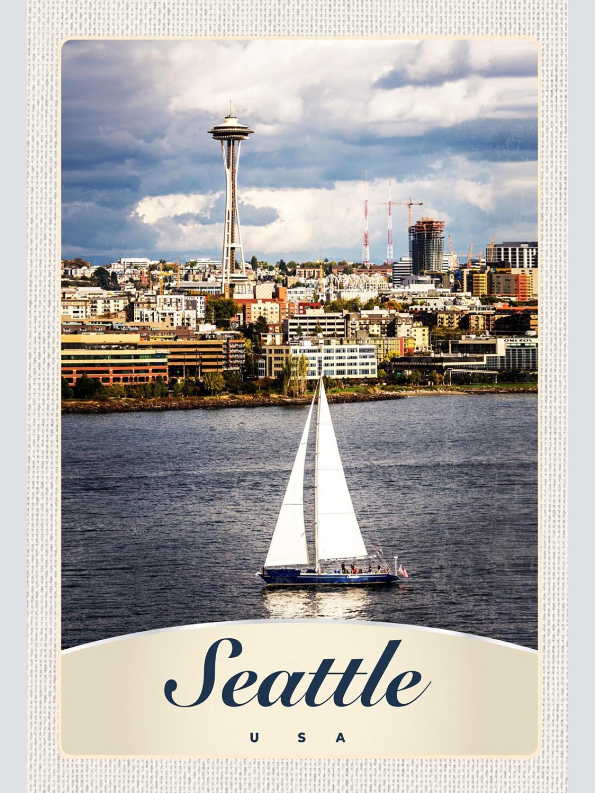 Schild Spruch Seattle USA Stadt Meer Schiff JW