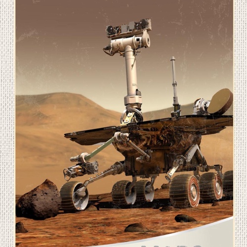 Schild Spruch Mars Weltall Erkundungsfahrzeug JW