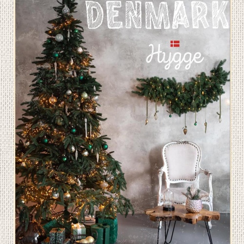 Schild Spruch Hygge Denmark Dänemark Weihnachtsbaum Weihnachten JW