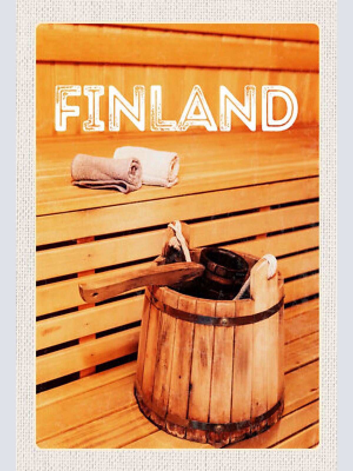 Schild Spruch Finland Finnland Sauna JW