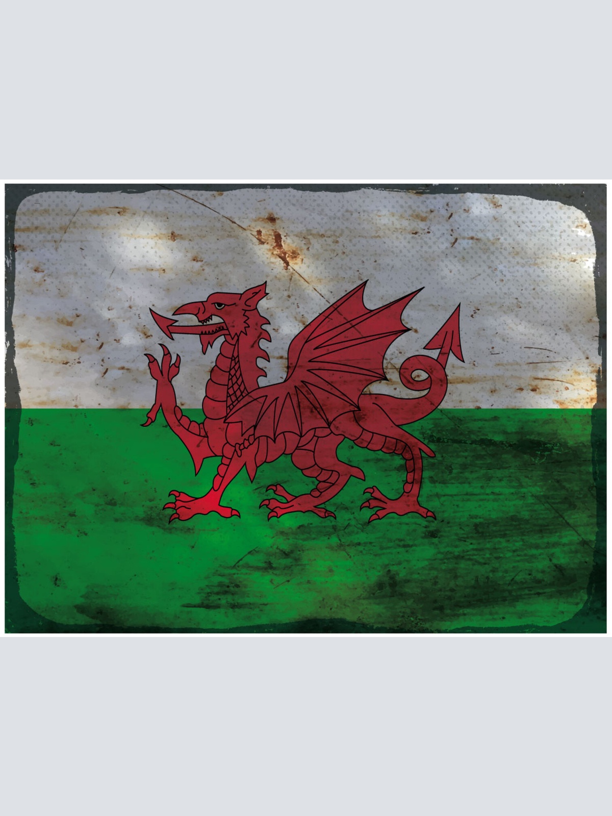 Schild Spruch Flagge Wales JW