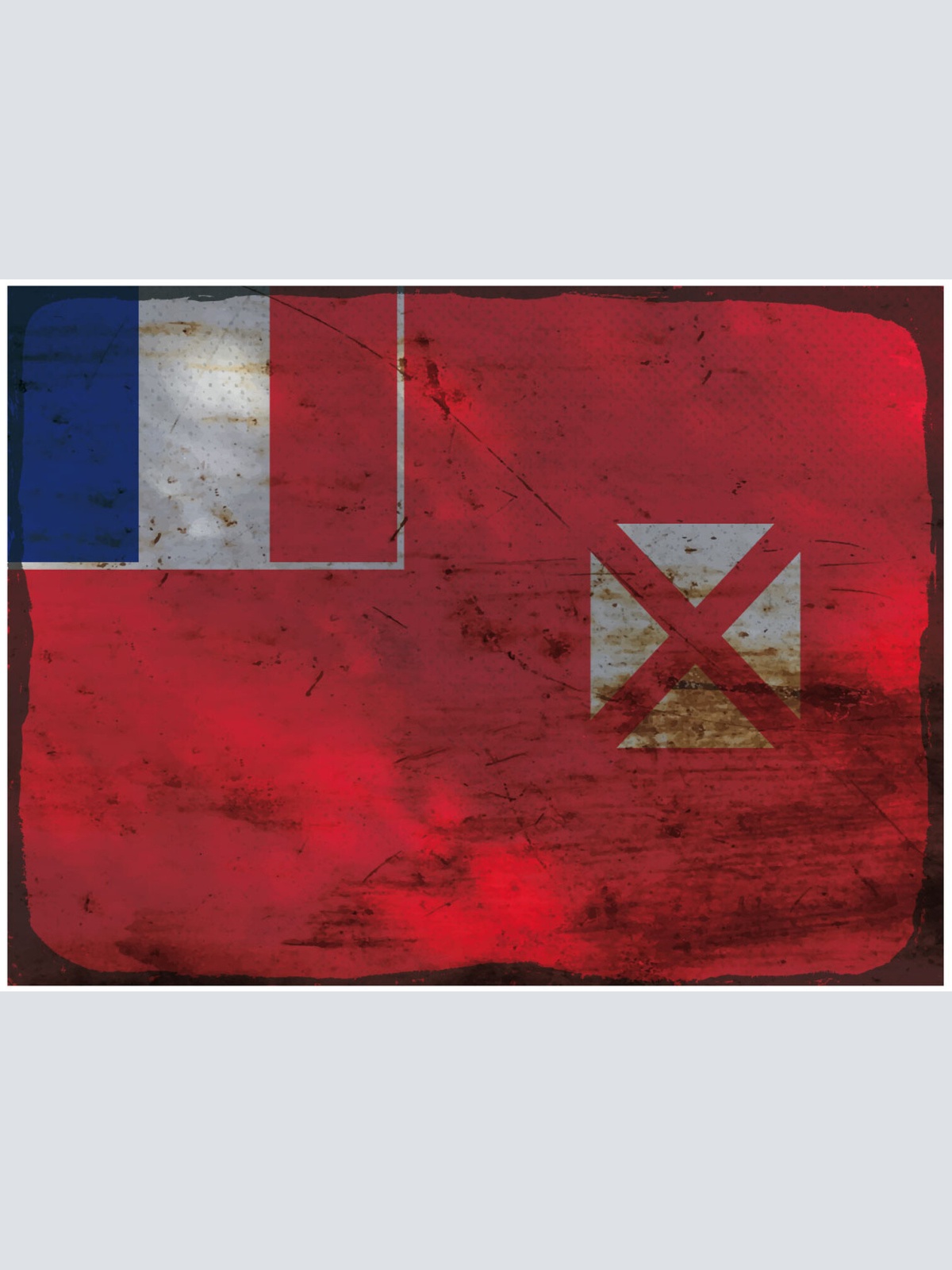 Schild Spruch Nationalflagge Wallis und Futuna JW