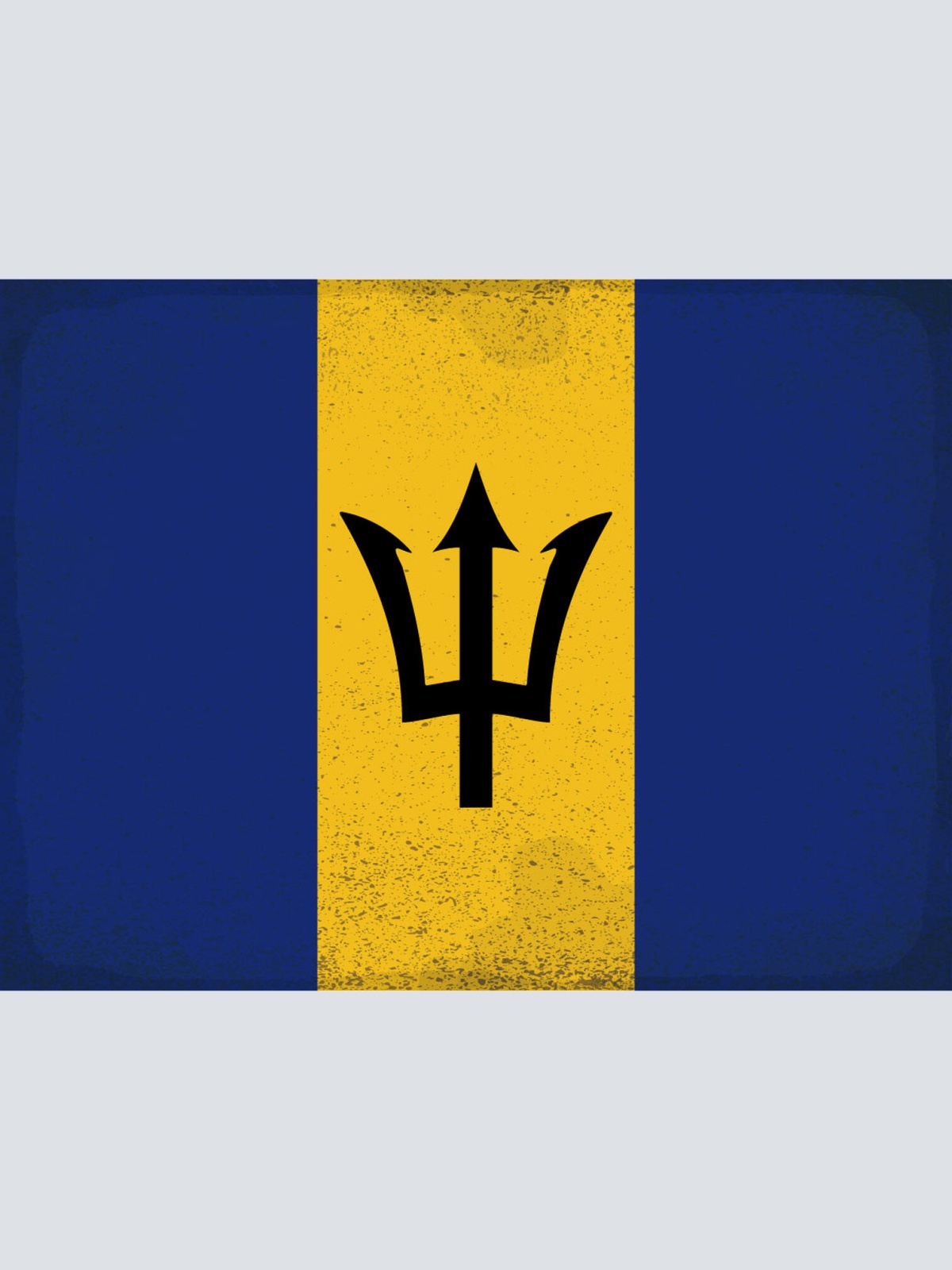Schild Spruch Nationalflagge Barbados JW