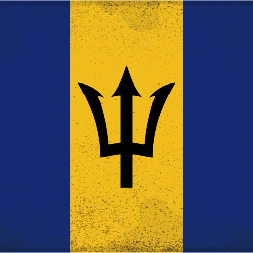 Schild Spruch Nationalflagge Barbados JW