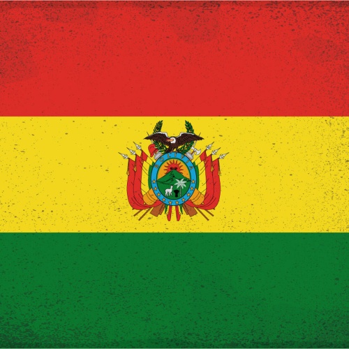 Schild Spruch Nationalflagge Bolivien JW