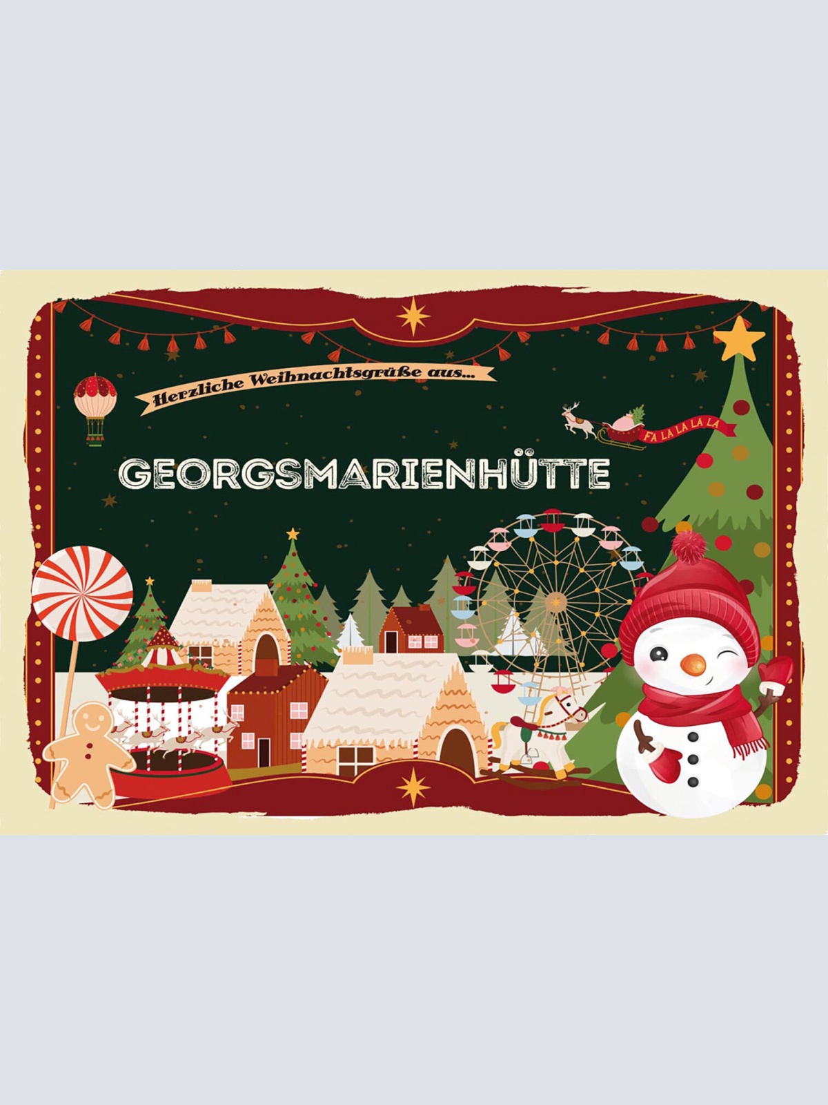 Schild Spruch Herzliche Weihnachtsgrüße aus Georgsmarienhütte JW