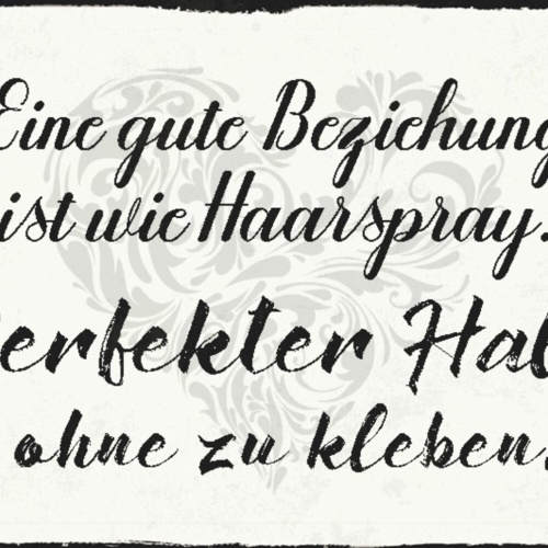 Schild Spruch Gute Beziehung ist wie Haarspray Perfekter Halt ohne zu Kleben JW