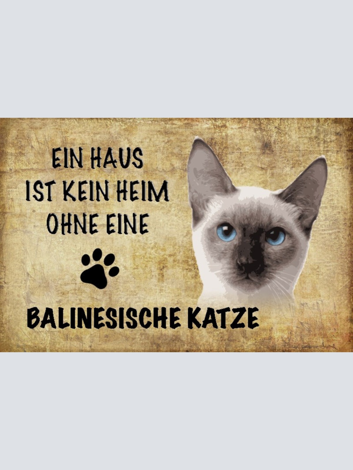 Schild Spruch Haus ist kein Heim ohne Balinesische Katze JW