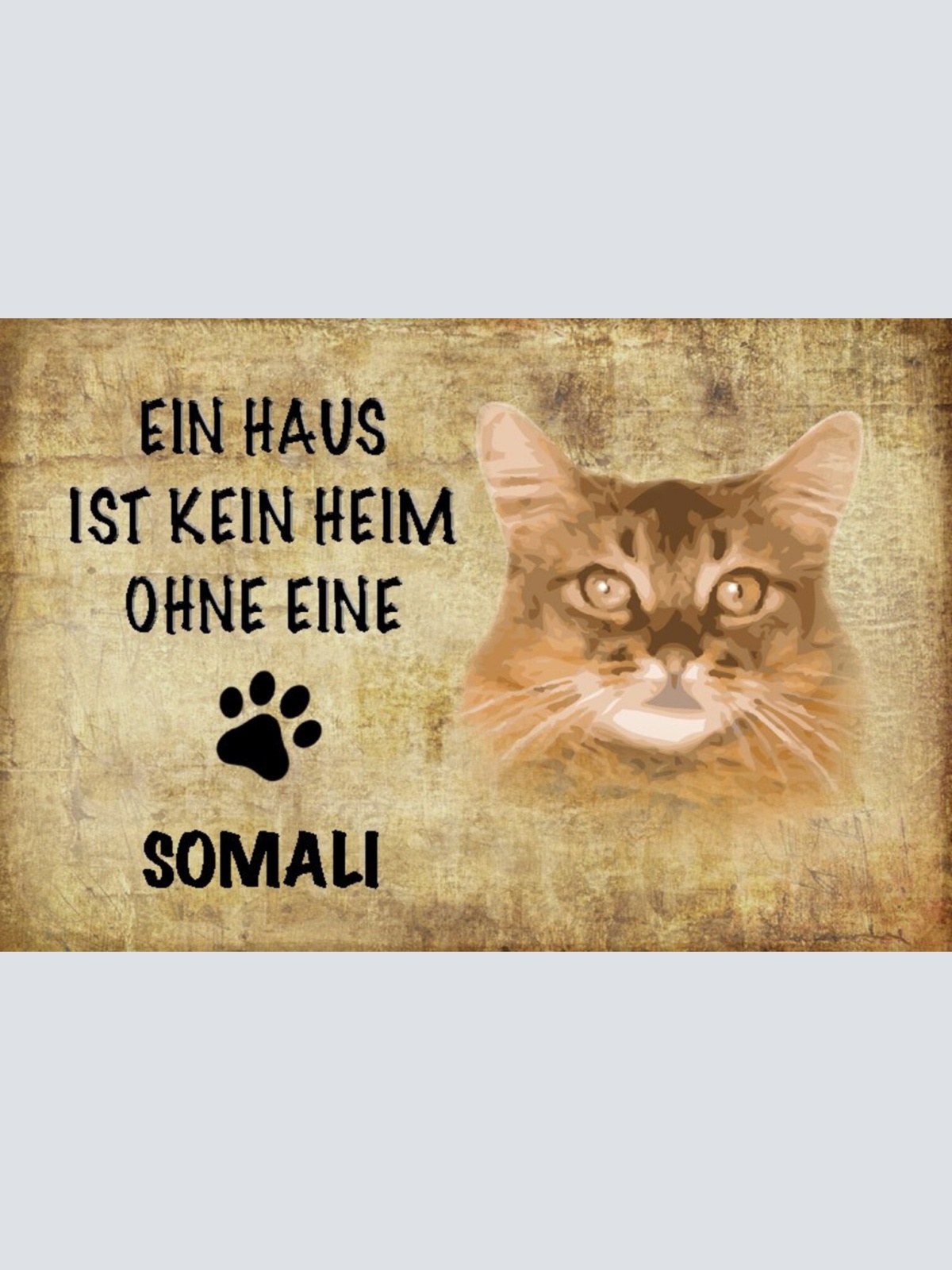 Schild Spruch Haus ist kein Heim ohne Samali Katze JW