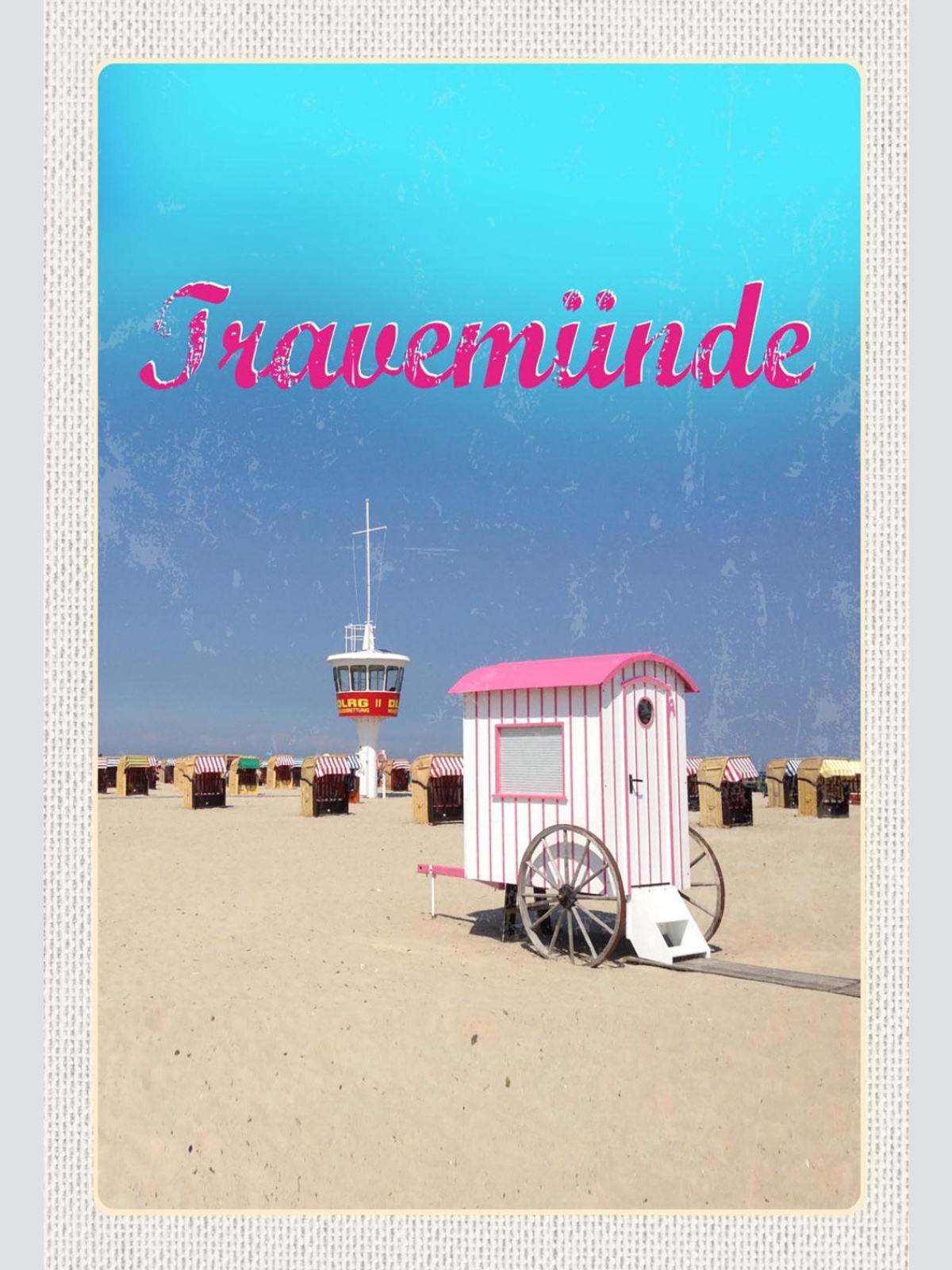 Schild Spruch Travemünde Deutschland Strand Strandkörbe JW