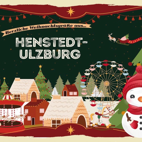 Schild Spruch Herzliche Weihnachtsgrüße aus Henstedt-Ulzburg JW