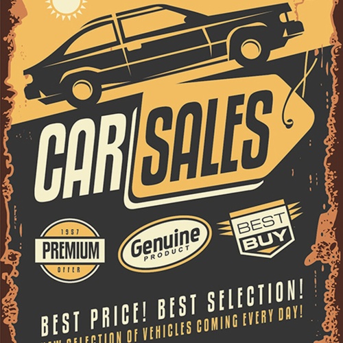 Schild Spruch Car Sales Best Price Best Selection Autohändler Comic JW