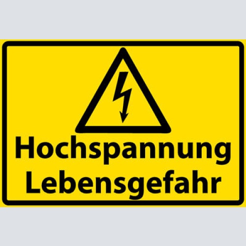 Schild Spruch Hochspannung Lebensgefahr Strom Warnung JW
