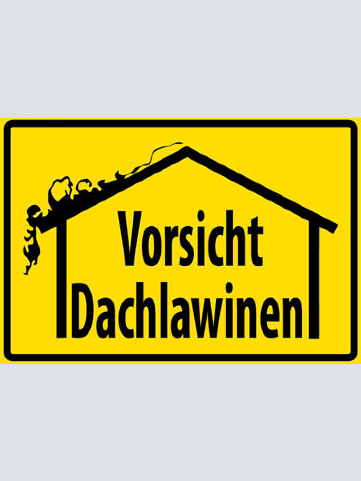Schild Spruch Vorsicht Dachlawine Schnee Warnung Achtung JW