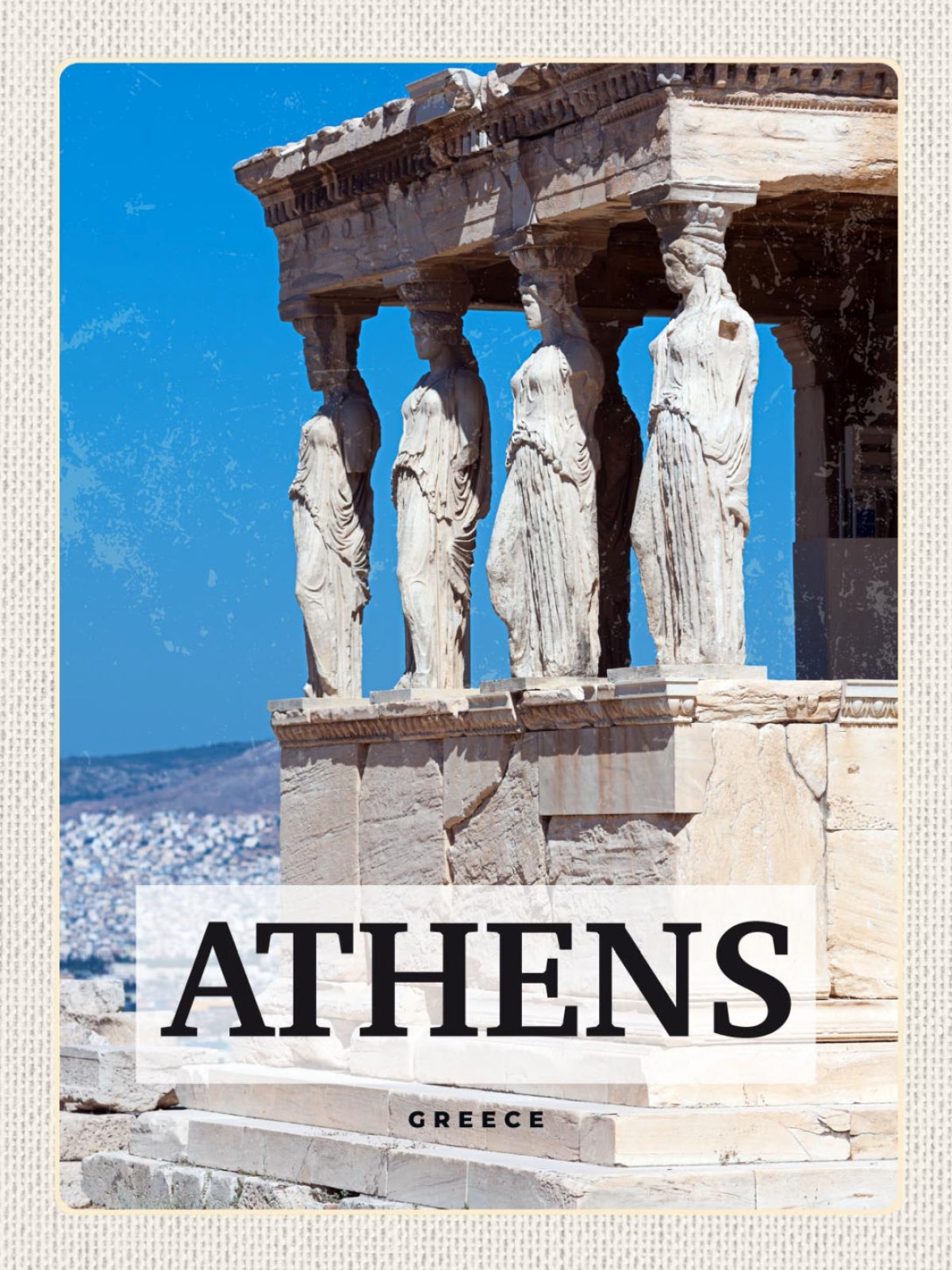 Schild Athens Greece Athen Griechenland Erechtheion 12x18 20x30 30x40 Blech/Holz