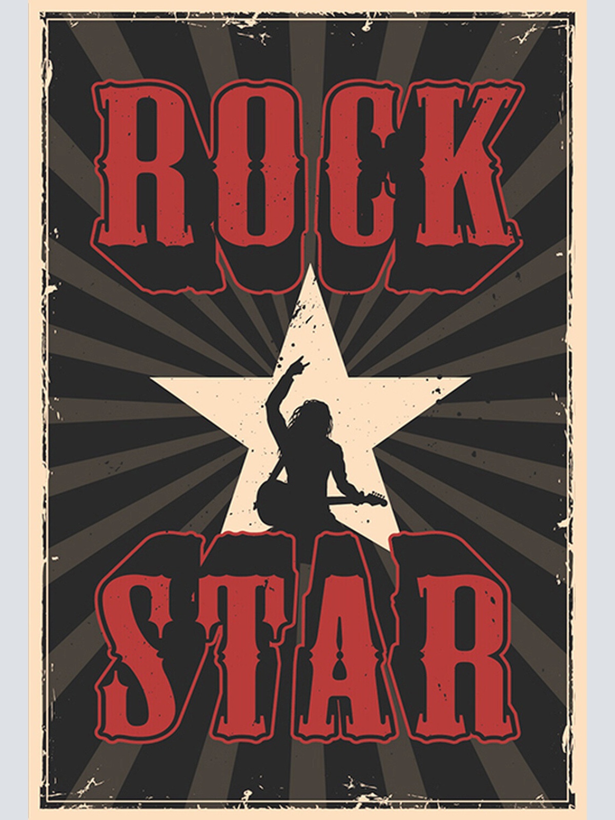 Schild Spruch Rock Star Comic Musik JW