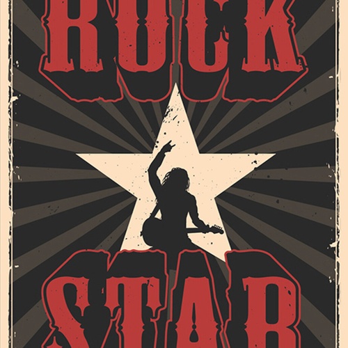 Schild Spruch Rock Star Comic Musik JW