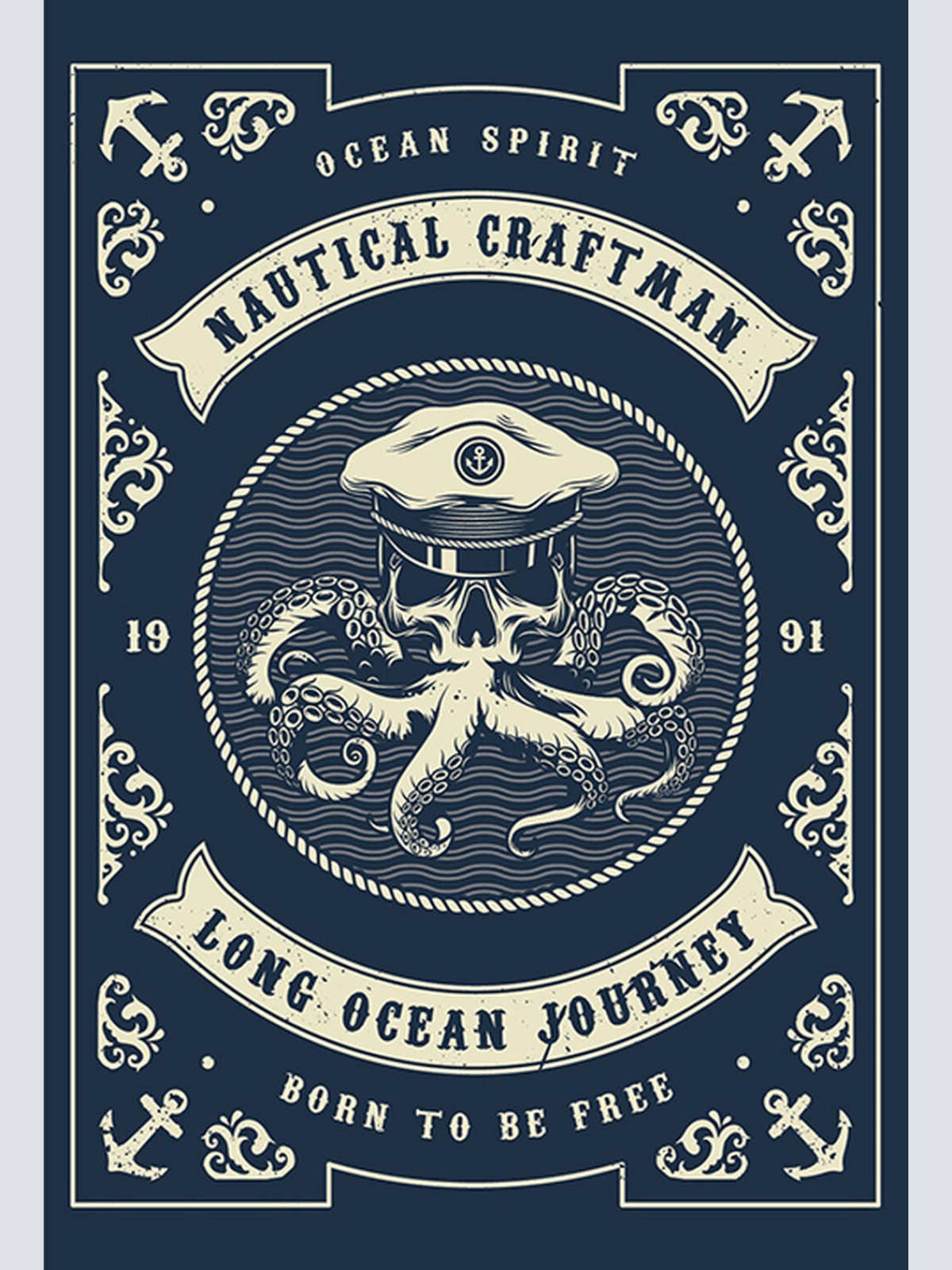 Schild Spruch Ocean Spirit Meeresgeist Nautical Craftsman Schifffahrt JW