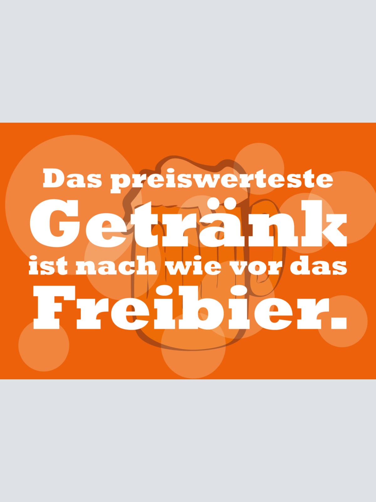 Schild Spruch Das preiswerteste Getränk ist Freibier Alkohol Party JW