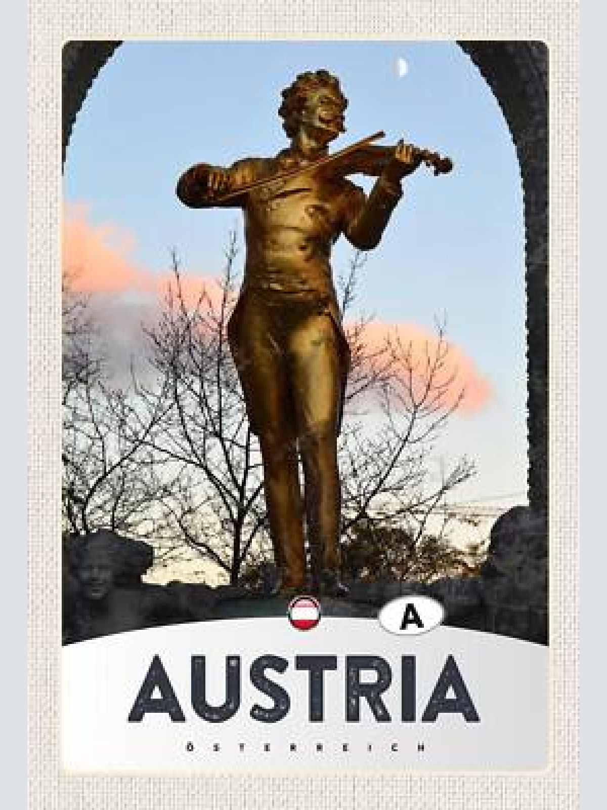 Schild spruch austria österreich johann strauss denkmal wien jw