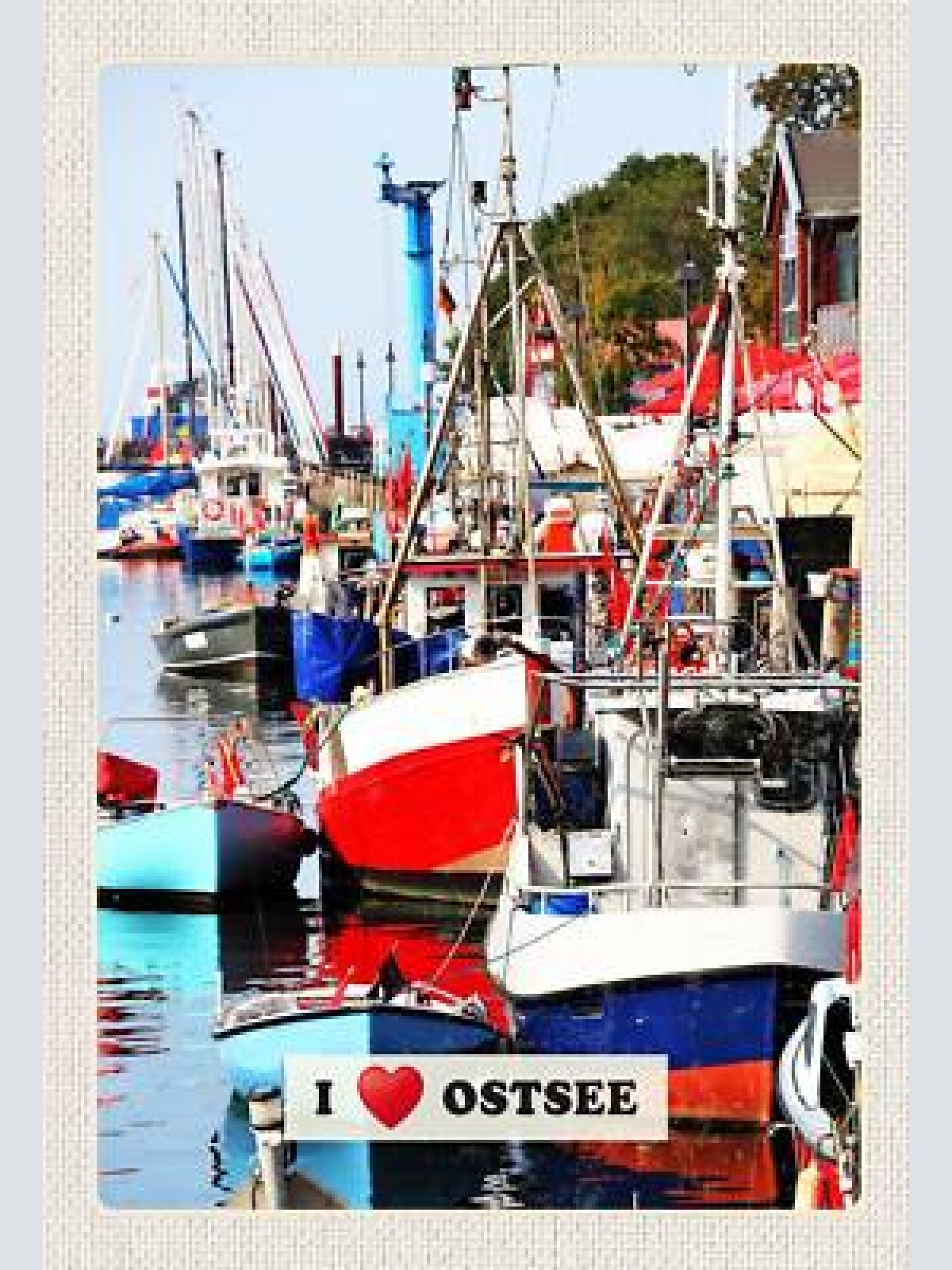 Schild spruch i love ostsee deutschland meer hafen schiffe jw