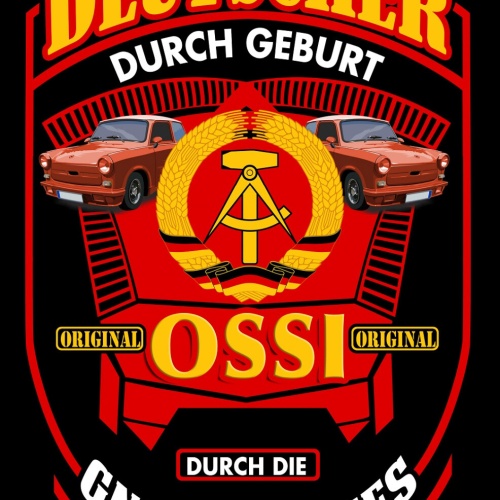 Schild Spruch Deutscher durch Geburt Ossi durch die Gnade Gottes DDR JW