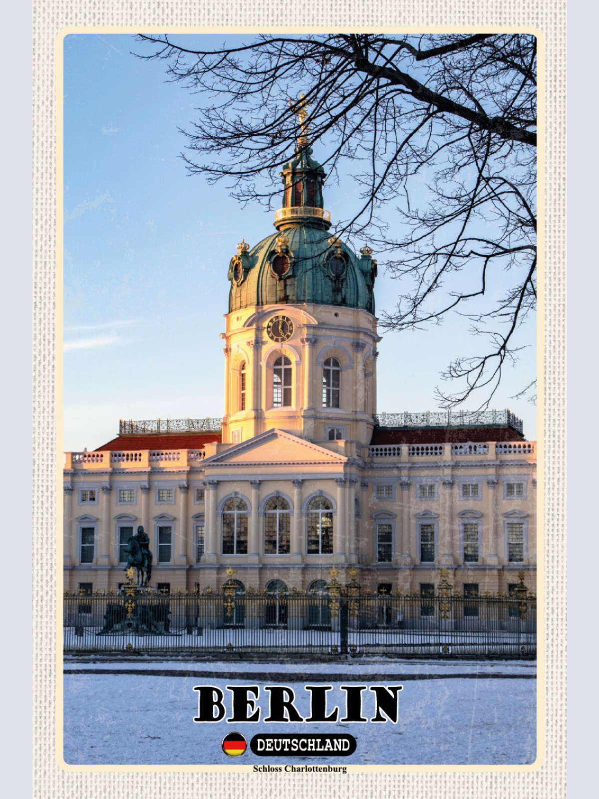 Schild Spruch Berlin Deutschland Schloss Charlottenburg Winter JW