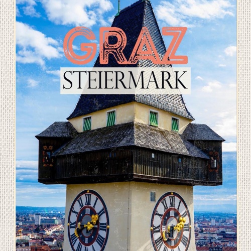 Schild Spruch Graz Steiermark Österreich Uhrturm JW