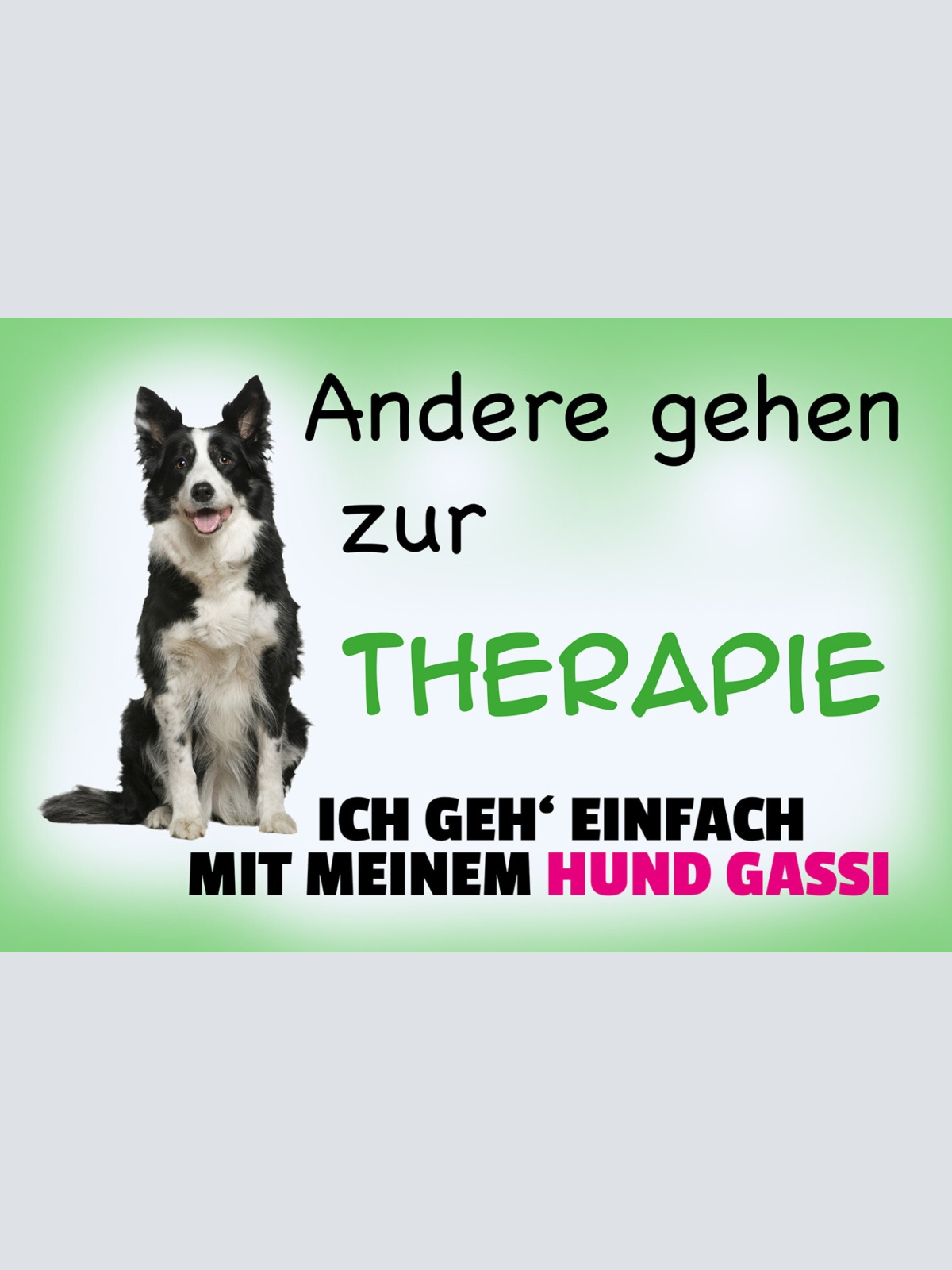 Schild Spruch Andere gehen zur Therapie Ich geh mit Hund Gassi JW