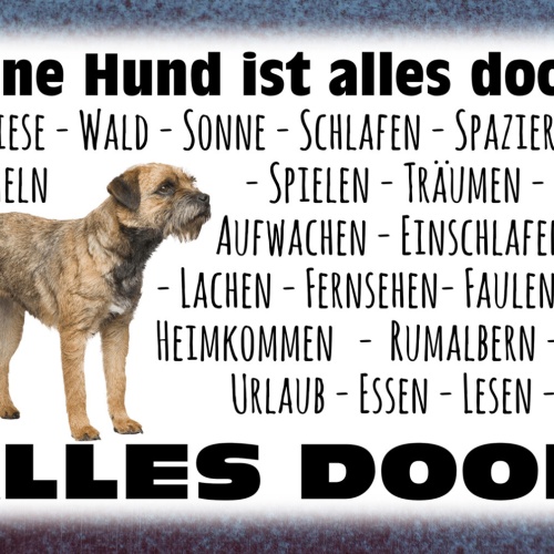 Schild Spruch Ohne Hund ist alles doof Wald Wiese Schlafen Alles Doof JW