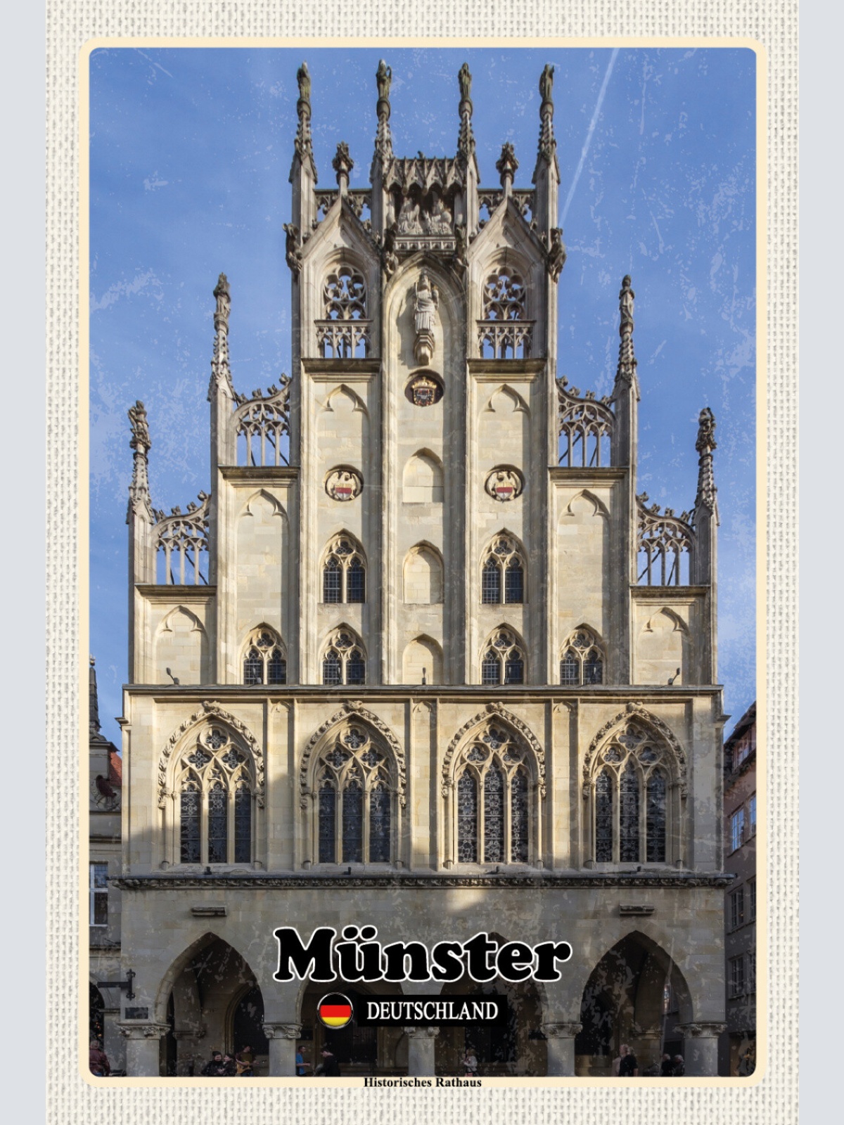 Schild Spruch Münster Deutschland Historisches Rathaus JW