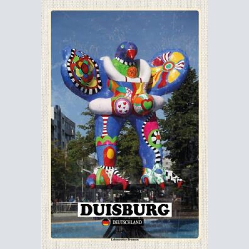 Schild spruch duisburg deutschland lebensretter-brunnen niki de saint phalle jw