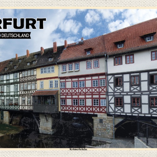 Schild Spruch Erfurt Deutschland Krämerbrücke JW
