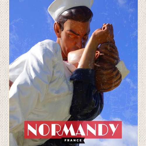 Schild Spruch Normandy Normandie France Frankreich Kuss JW