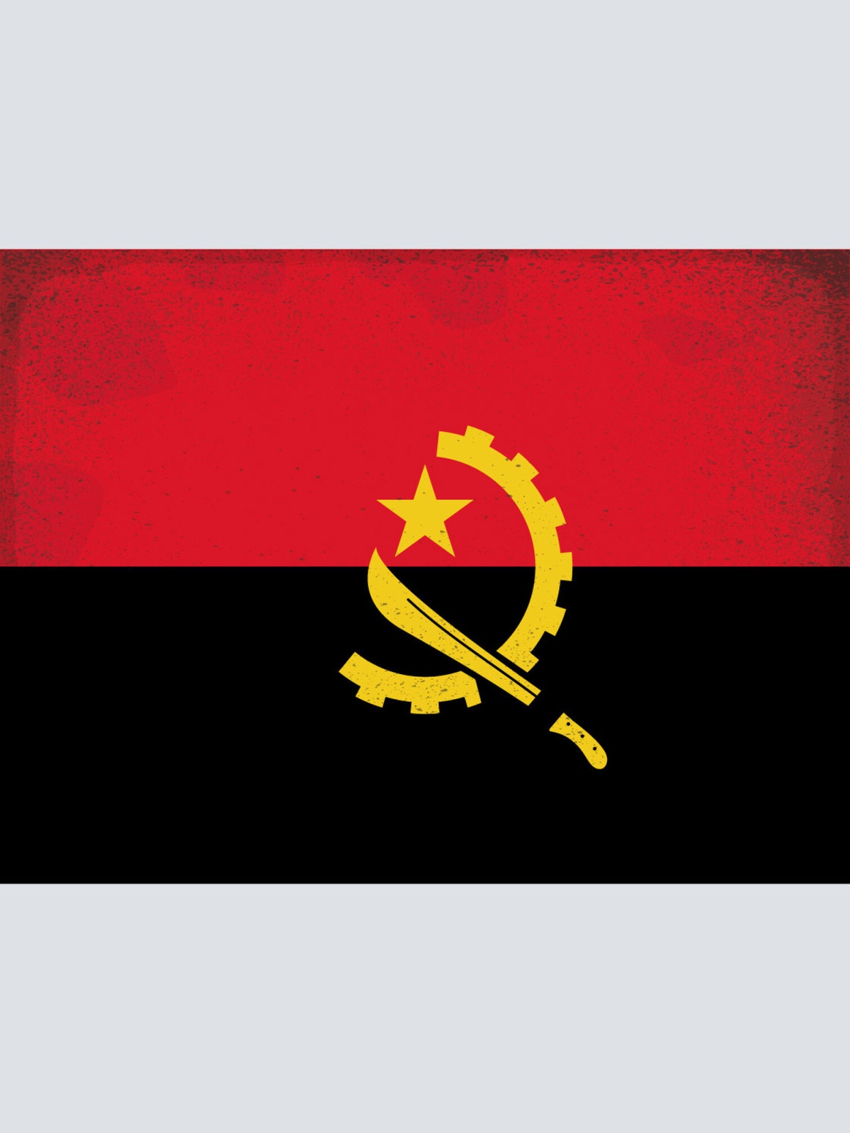 Schild Spruch Nationalflagge Angola JW