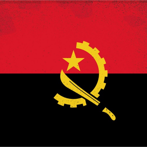 Schild Spruch Nationalflagge Angola JW