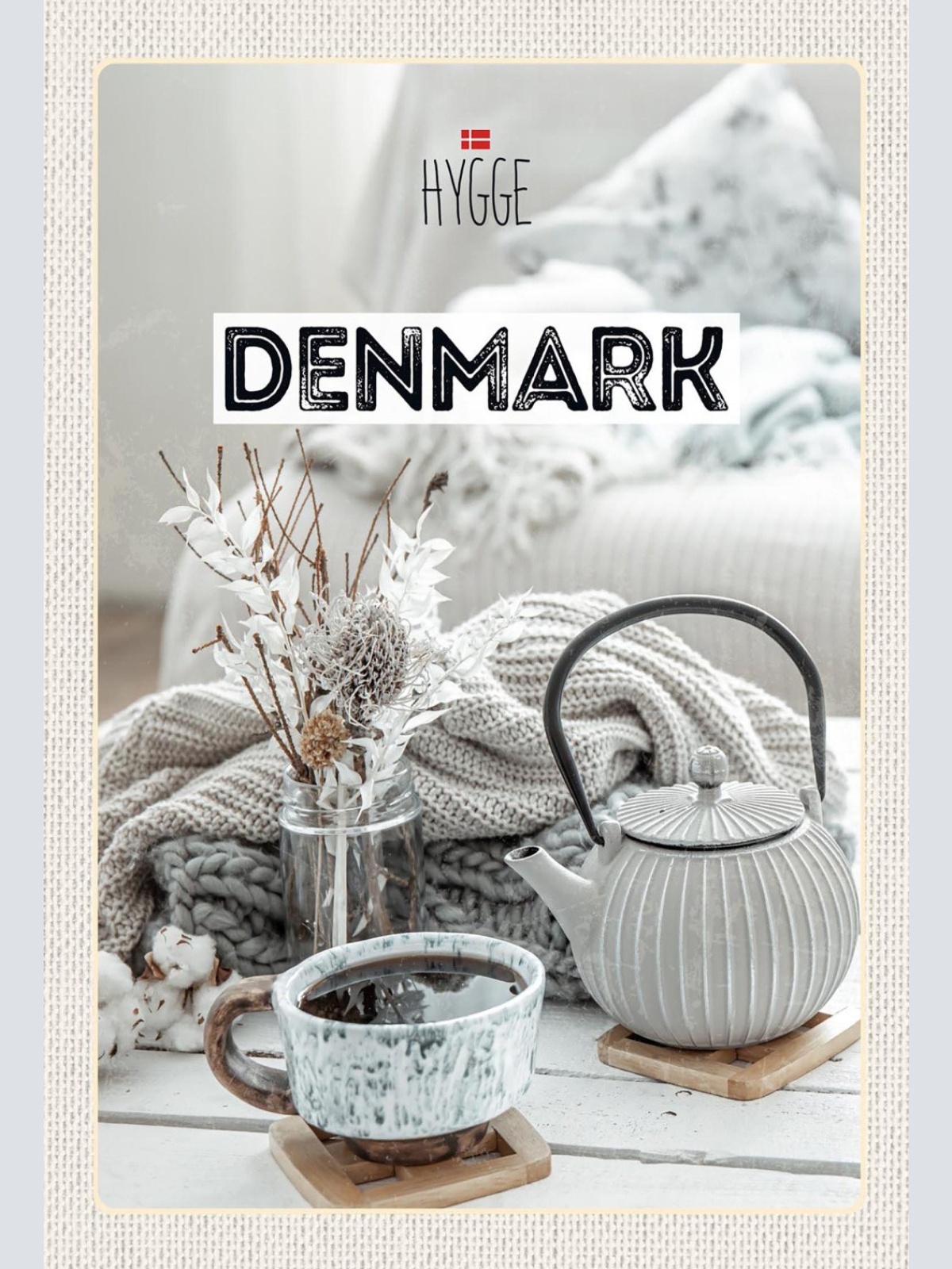 Schild Spruch Hygge Denmark Dänemark Tee JW