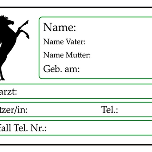 Schild Spruch Steckbrief Pferd Nicht ausgefüllt Name Tierarzt Besitzer TelefonJW